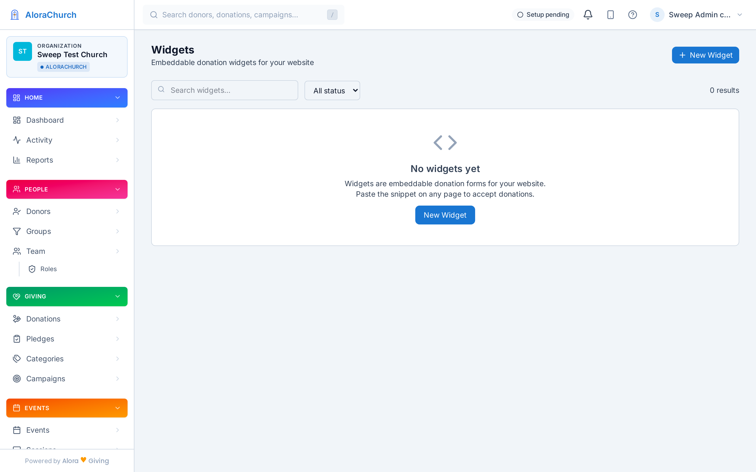 Widget configuration management
